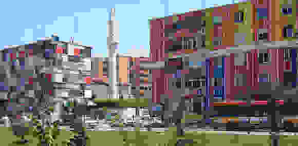 tirana - colourful houses at lana