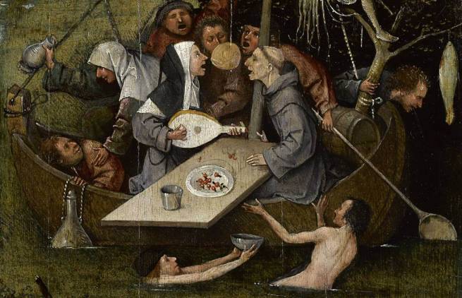 Λεπτομέρεια από το &quot;πλοίο των τρελών&quot; (1490) του Hieronymus Bosch