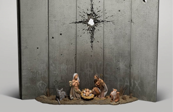 Μια φάτνη με μια τρύπα από σφαίρα, το νέο έργο του Banksy στη Βηθλεέμ