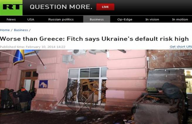 Russia Today: «Χειρότερα από την Ελλάδα η Ουκρανία»