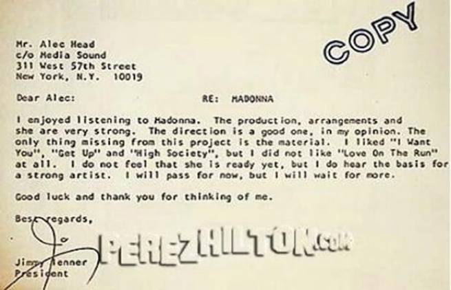 Γράμματα απόρριψης σε διασήμους